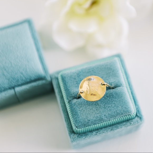 LucyMint Jewelry - Hand Stamped Gold Filled Circle Ring